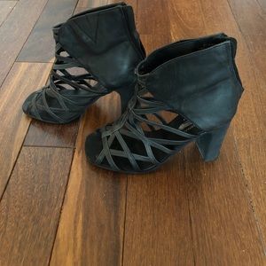 Jeffery Campbell Black Cage Booties/Sandals